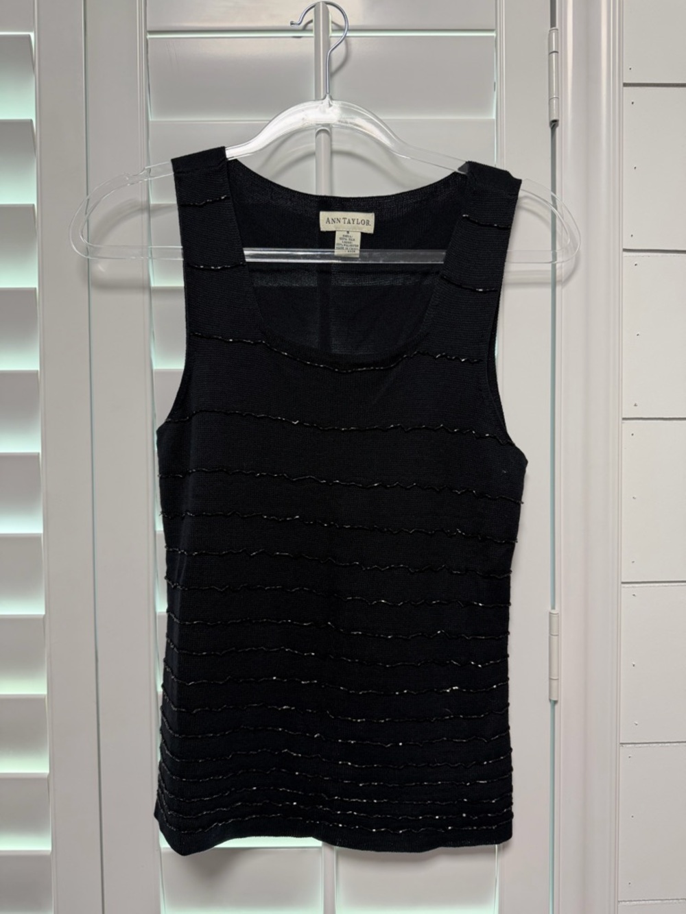 100% Silk Ann Taylor Beaded Tank